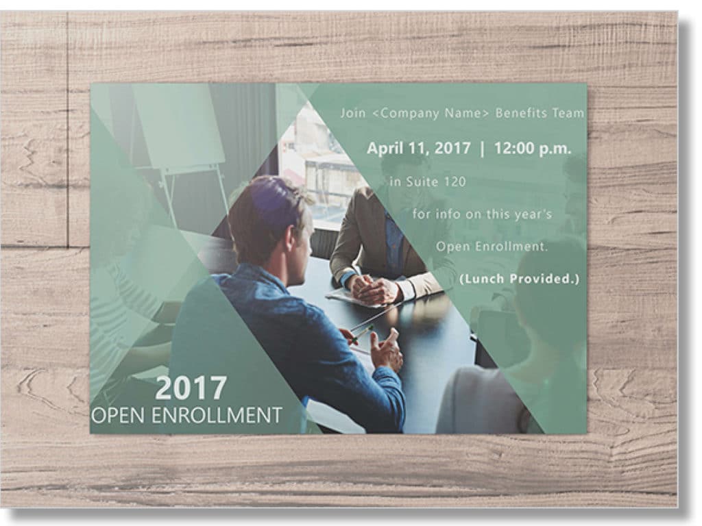 open enrollment postcard